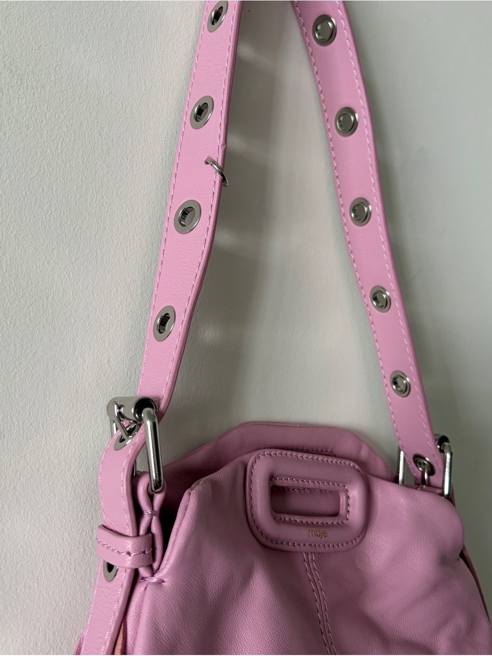 Maje Miss M Mini Pink Leather Bag - Picture 7 of 9